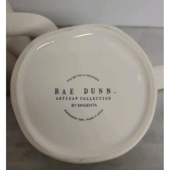 NWOB Rae Dunn PURR MEOWWW Coffee Mugs Set Of 2 20 Ounce Ceramic Dishwasher Safe - Picture 6 of 9